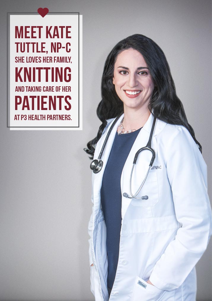 meet kate tuttle n p c she loves her family knitting and taking care of her patients at p3 health partners