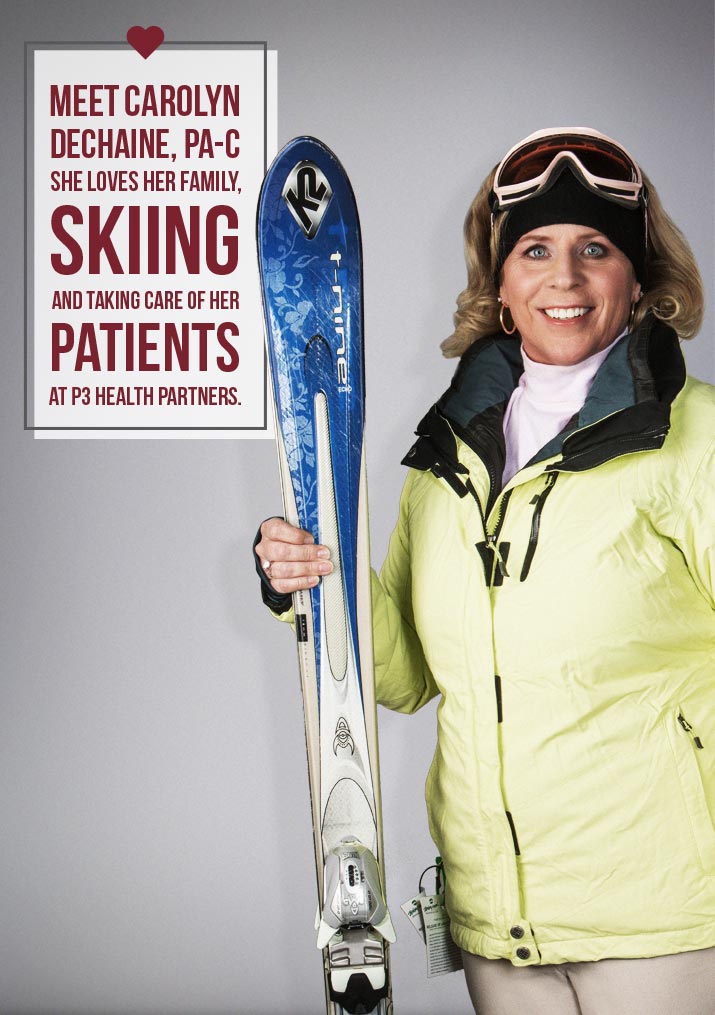 meet carolyn dechaine p a she loves her family skiing and taking care of her patients at p3 health partners